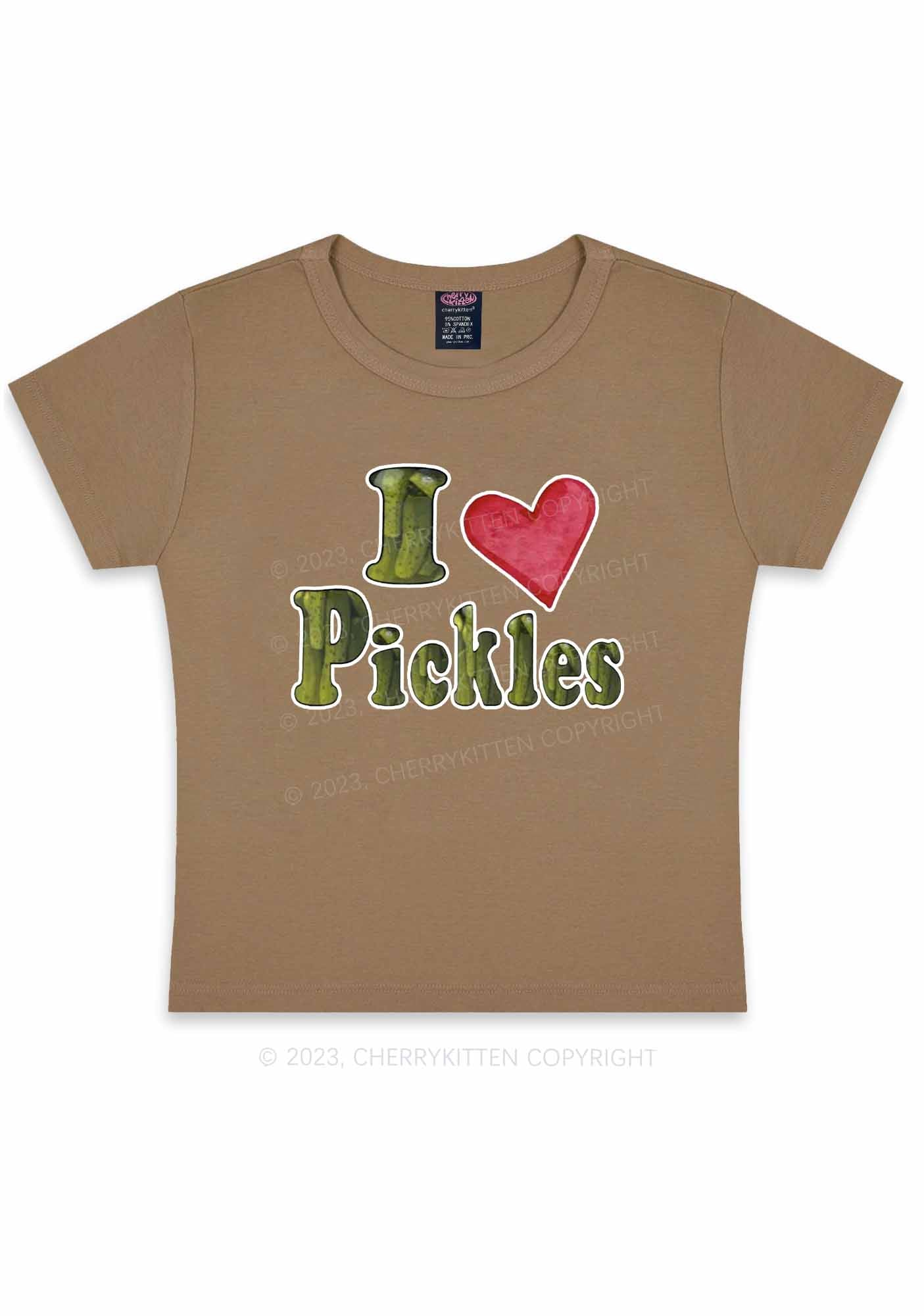 I Love Pickles Y2K Baby Tee Cherrykitten