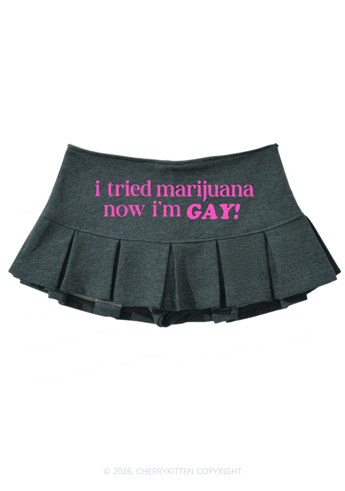 Now Im Gay Pride Y2K Mini Pleated Skirts Cherrykitten
