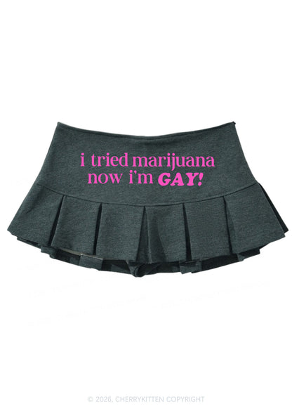 Now Im Gay Pride Y2K Mini Pleated Skirts Cherrykitten