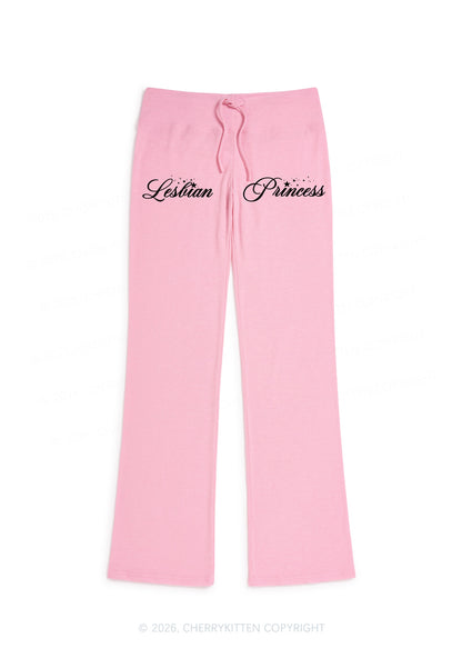 Lesbian Princess Pride Y2K Low Rise Drawstring Flare Pants Cherrykitten