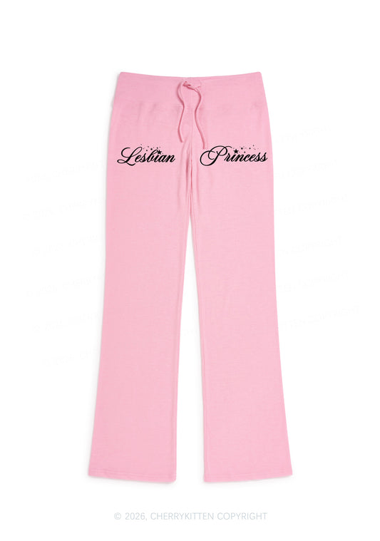 Lesbian Princess Pride Y2K Low Rise Drawstring Flare Pants Cherrykitten