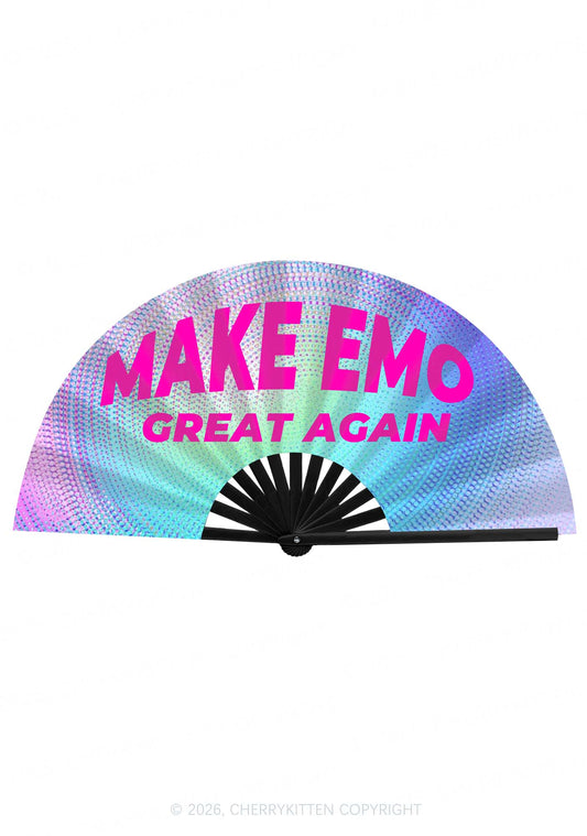 Make Emo Great Again Y2K Rave Hand Fan Cherrykitten