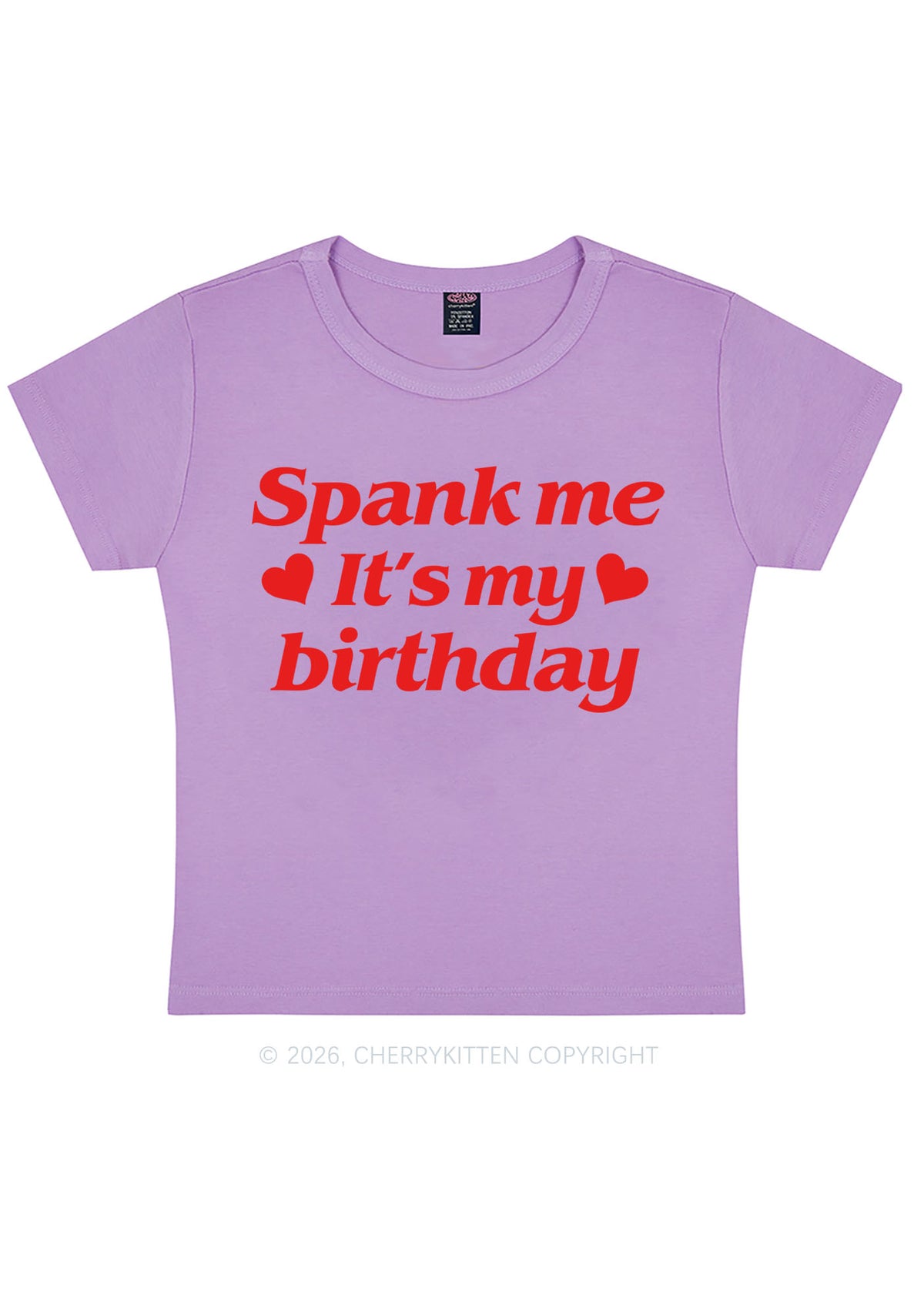 Spank Me Its My Birthday Heart Y2K Baby Tee Cherrykitten