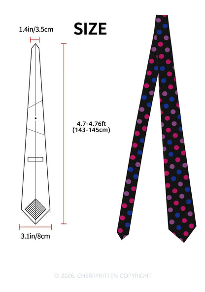 Bisexual Dots Pride Y2K Necktie Cherrykitten