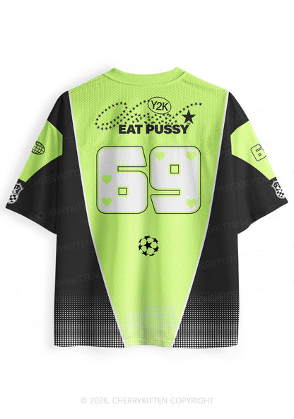 Eat Puxxy Its Vegan Y2K Sport Jersey Shirts Cherrykitten