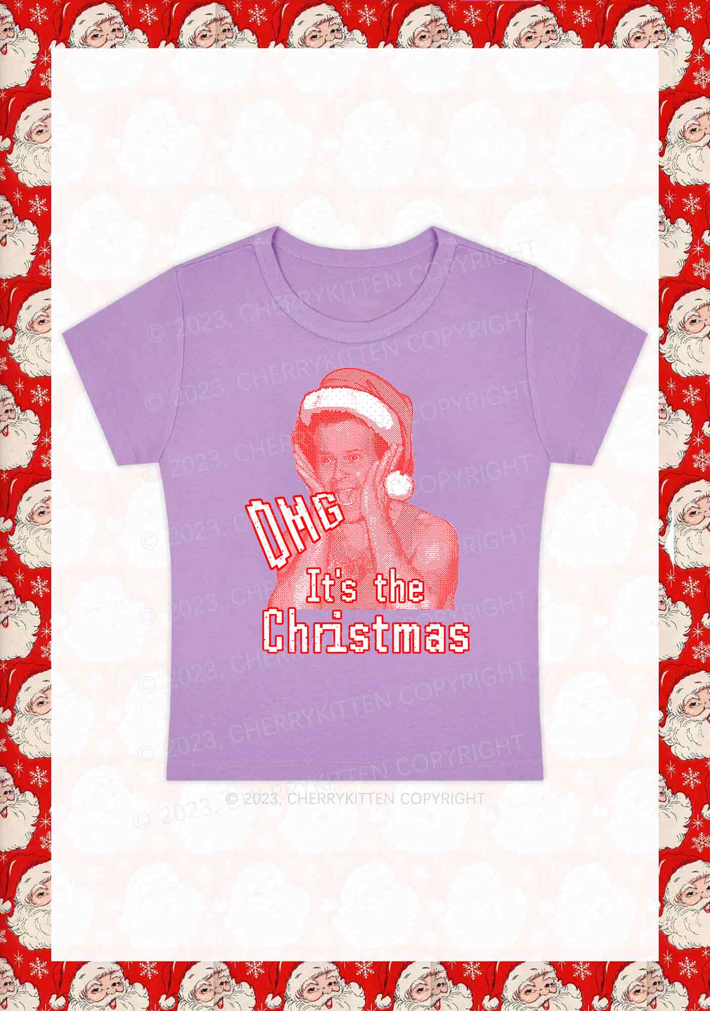 OMG It's The Christmas Y2K Baby Tee Cherrykitten