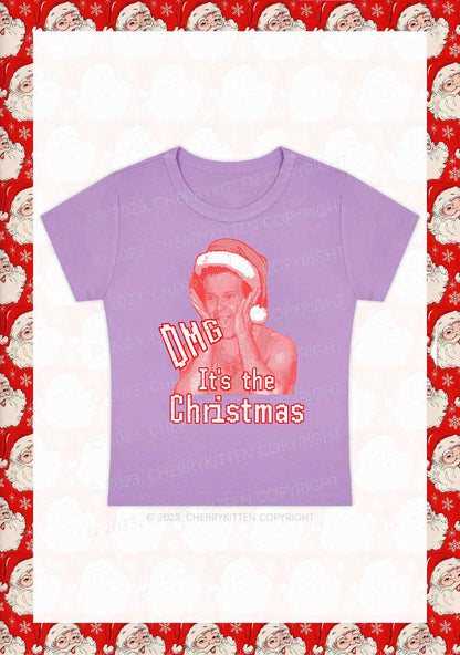 OMG It's The Christmas Y2K Baby Tee Cherrykitten