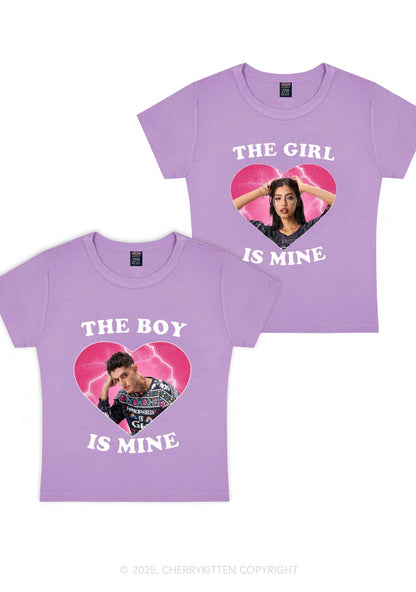 Custom Boy Girl Is Mine Y2K Valentine's Day Baby Tee Cherrykitten