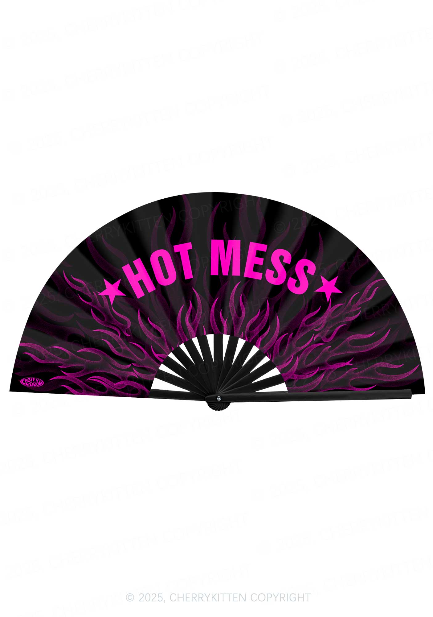 Hot Mess Y2K Rave Hand Fan Cherrykitten