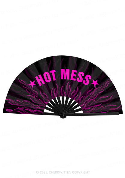 Hot Mess Y2K Rave Hand Fan Cherrykitten