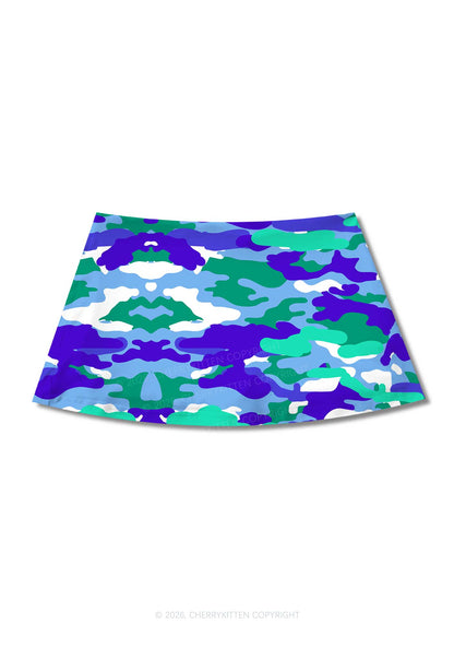 Gay Camouflage Pride Y2K Print Mini Skirt Cherrykitten