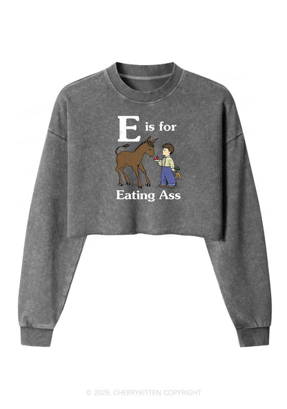 E Is For Eating Axx Y2K Crop Washed Sweatshirts Cherrykitten