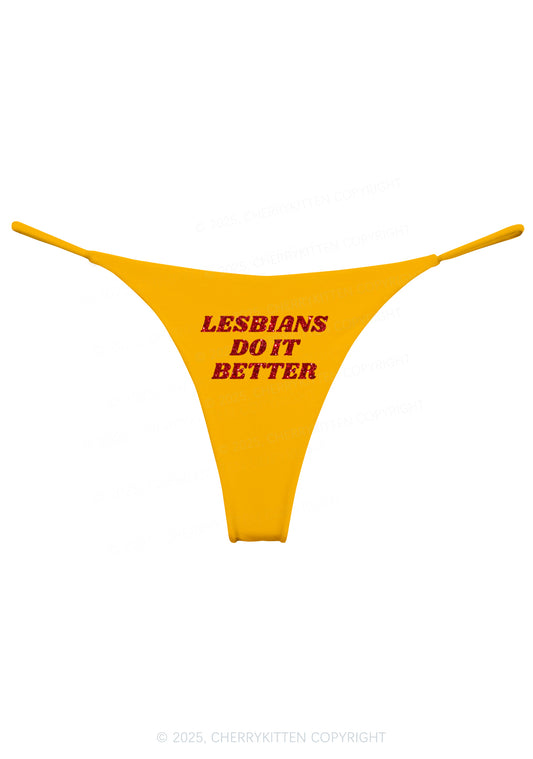 Glitter Lesbians Do It Better Pride Y2K Bikini String Thong Cherrykitten