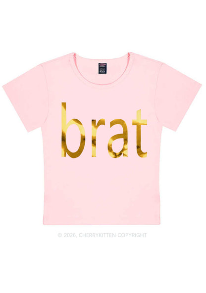 Brat Silver Foil Printed Y2K Baby Tee Cherrykitten