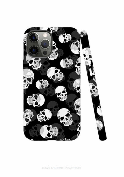 Halloween White Skull On Black Y2K Phone Case Cherrykitten