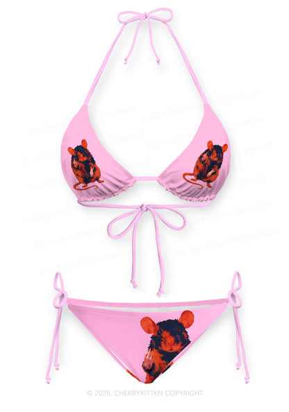 Sassy Rat Y2K Print Bikini Set Cherrykitten