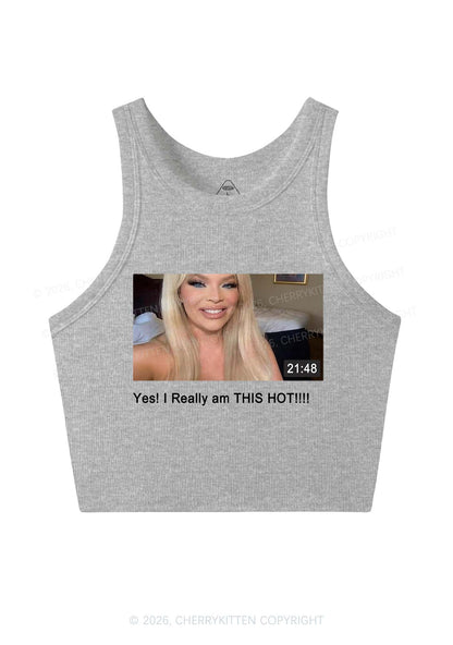 I Am Really Hot Y2K Crop Tank Top Cherrykitten