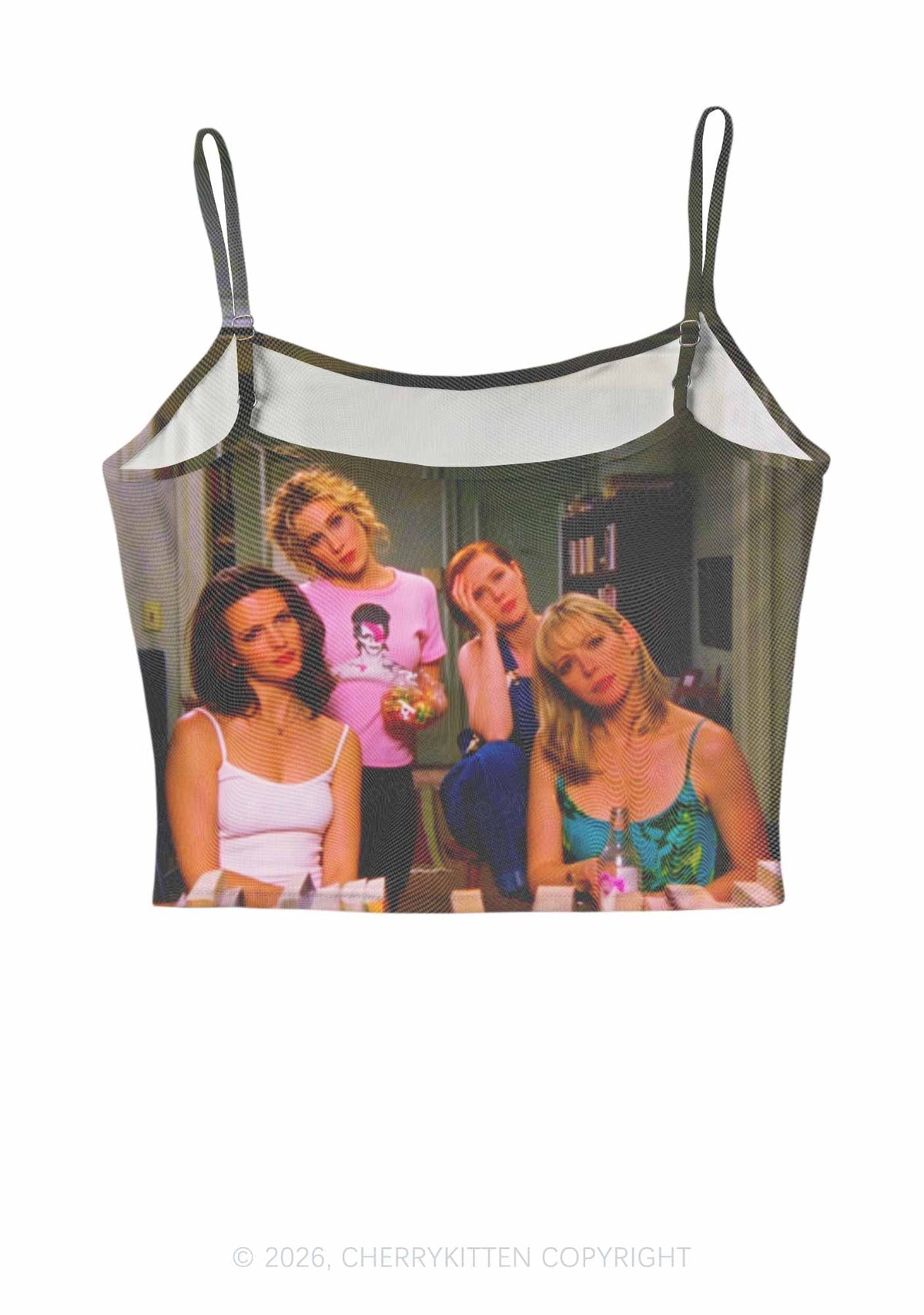 Girl Puzzled Y2K Mesh Cami Tank Cherrykitten