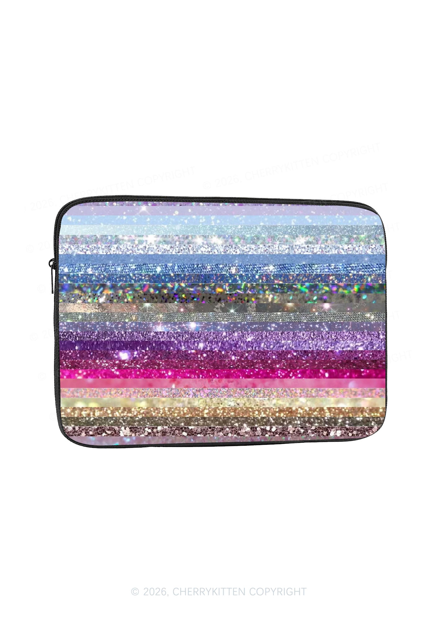 Glitter Stripe Y2K Laptop Sleeve Cherrykitten