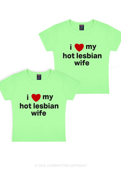 Love My Hot Lesbian Wife Y2K Valentine's Day Baby Tee Cherrykitten