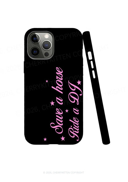 Black Save Horse Ride DJ Y2K Phone Case Cherrykitten