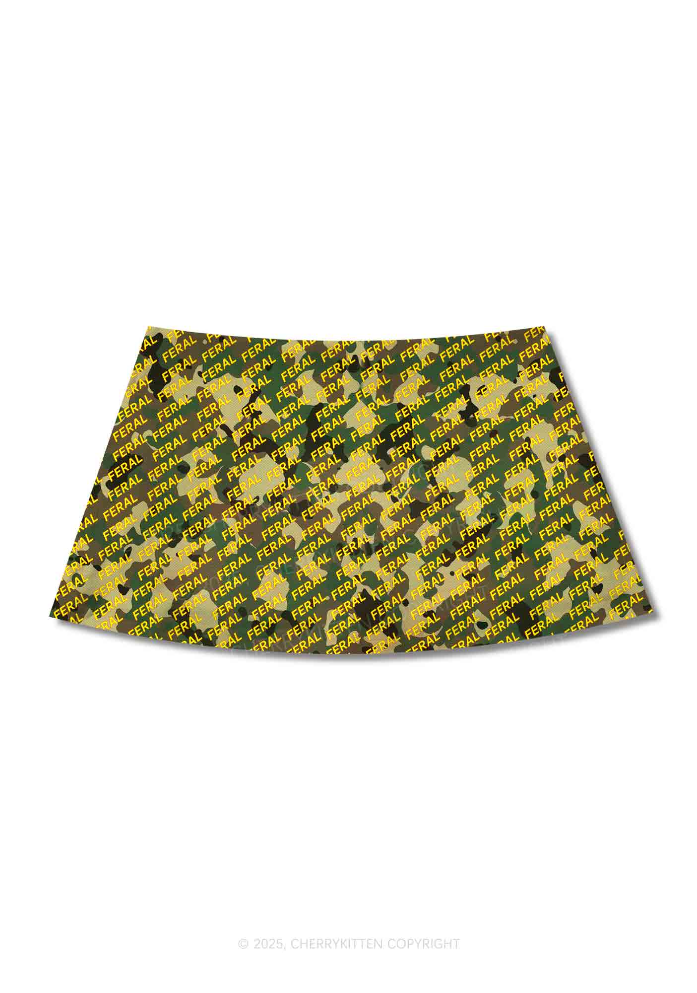 Wild Camouflage Feral Y2K Print Mini Skirt Cherrykitten