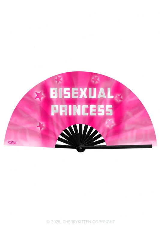 Bisexual Princess Pride Y2K Rave Hand Fan Cherrykitten