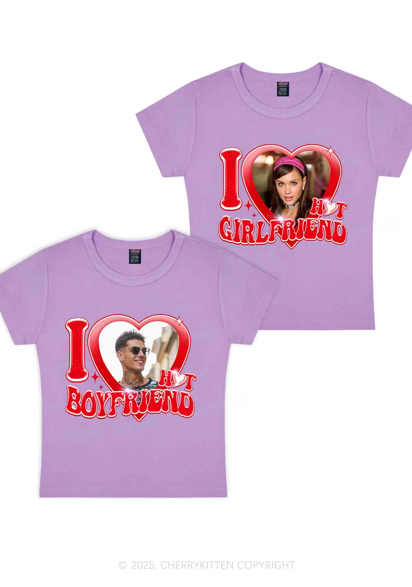Custom I Love My Hot GF BF Y2K Valentine's Day Baby Tee Cherrykitten