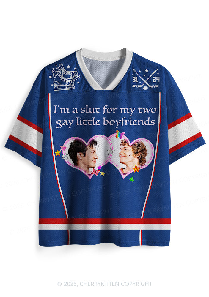 Blue Slxt For My Gay BF HR Y2K Sport Jersey Shirts Cherrykitten