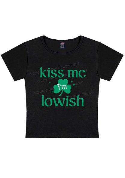 Kiss Me Im Iowish St Patricks Y2K Baby Tee Cherrykitten