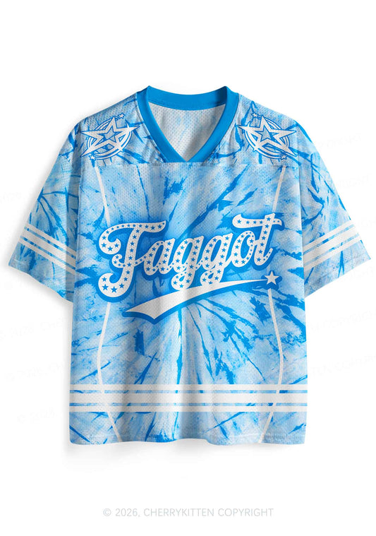 Blue Tie Dye Faggot Pride Y2K Sport Jersey Shirts Cherrykitten