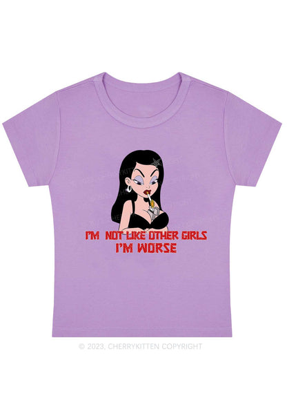 Curvy I'm Not Like Other Girls I'm Worse Y2K Baby Tee Cherrykitten