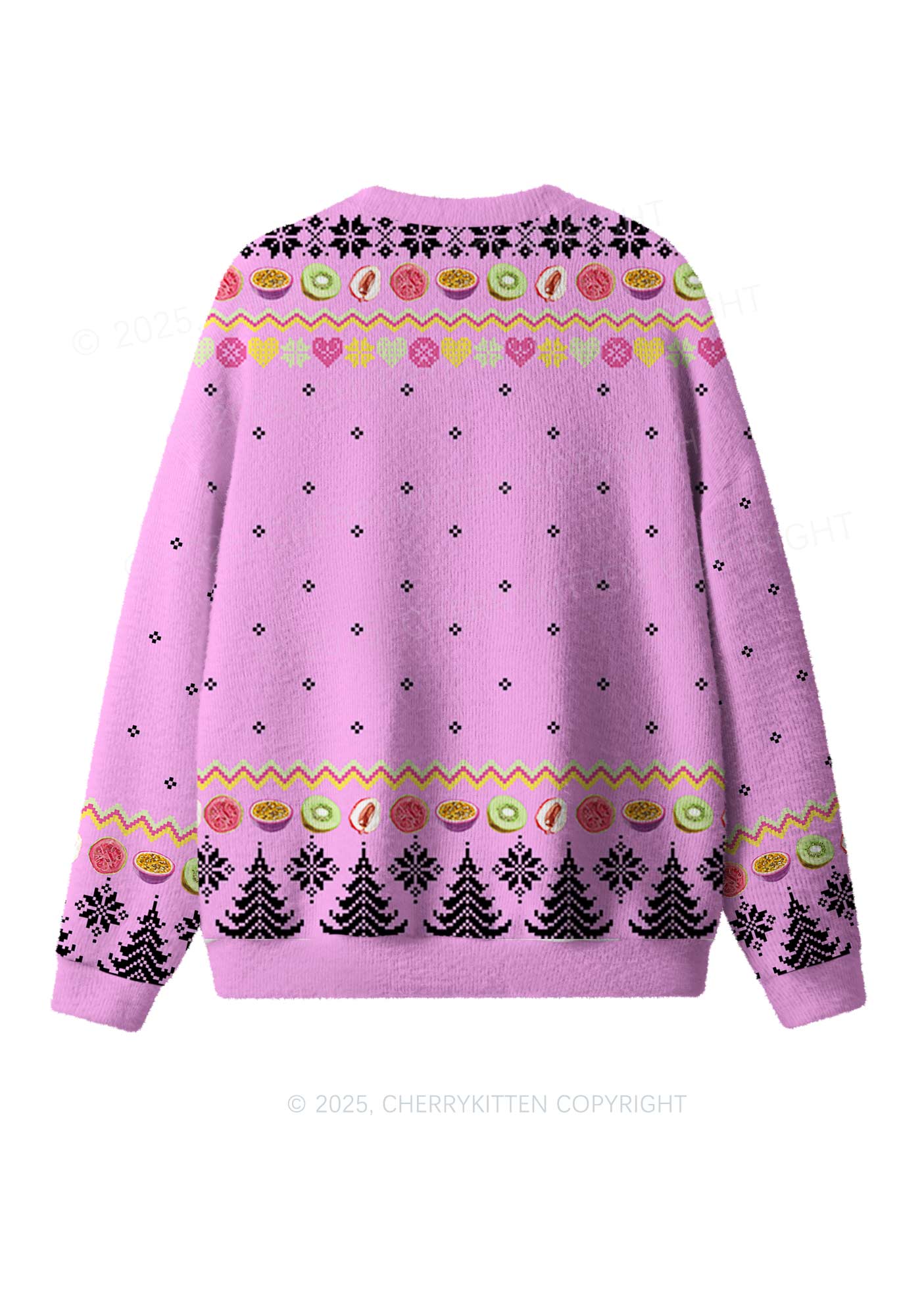 Fruity Y2K Christmas Knit Sweatshirt Cherrykitten