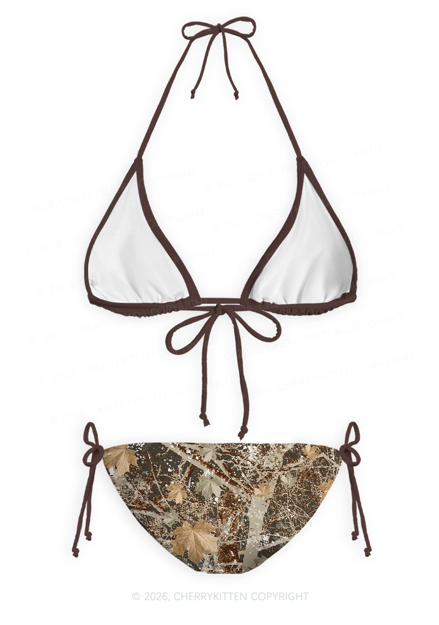 Maple Leaf Camouflage Y2K Print Bikini Set Cherrykitten
