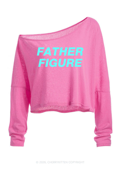 Father Figure Y2K Off Shoulder Long Sleeve Crop Top Cherrykitten