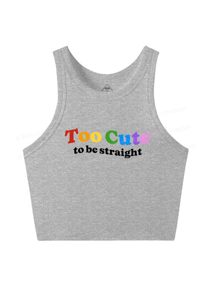 Too Cute To Be Straight Pride Y2K Crop Tank Top Cherrykitten