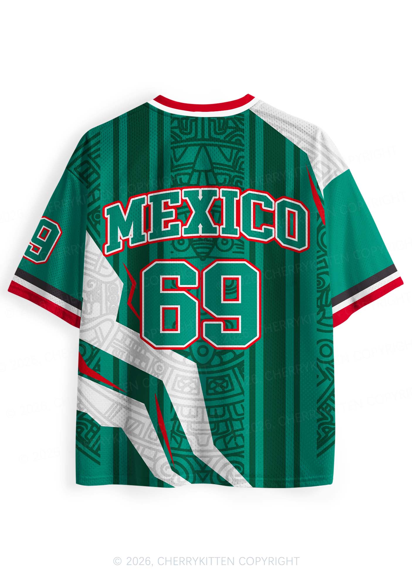 Custom Mexico Dark Green Striped Y2K Sport Jersey Shirts Cherrykitten