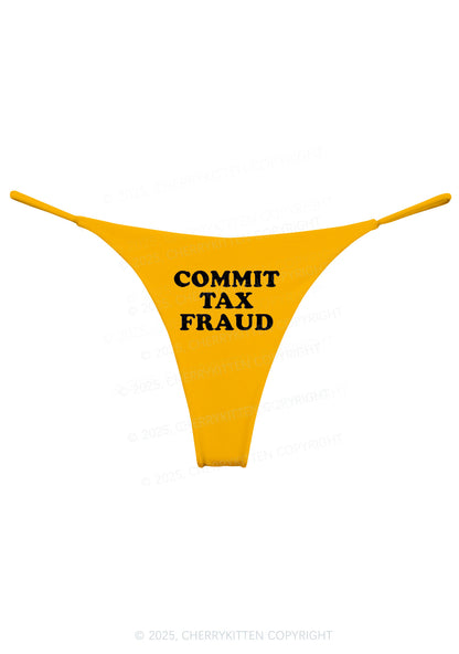 Commit Tax Fraud Y2K Bikini String Thong Cherrykitten