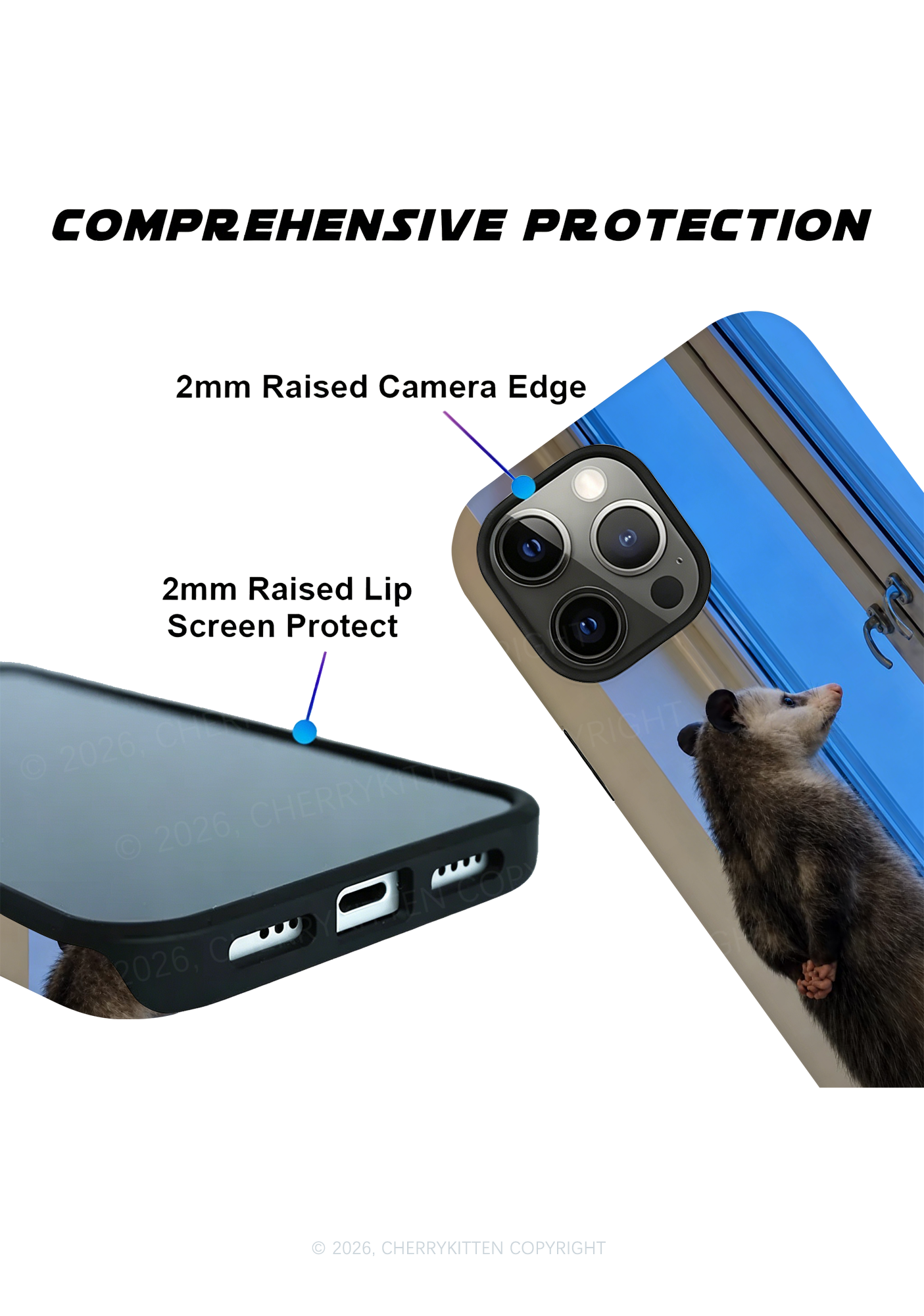 Moody Opossum Y2K Phone Case Cherrykitten