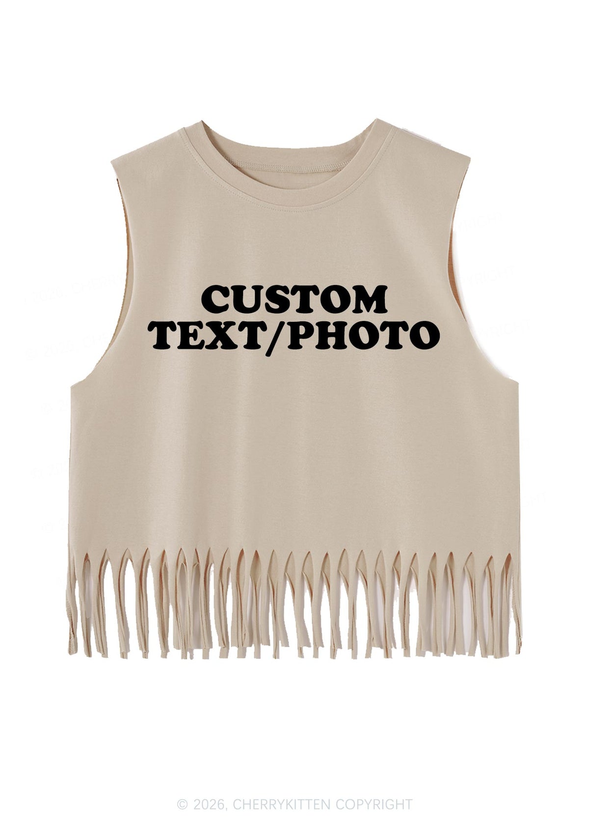 Custom Personalized Text Y2K Fringe Tank Top Cherrykitten