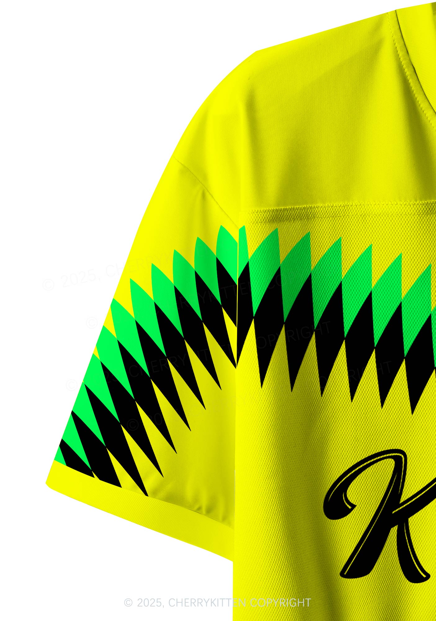 Custom Neon Yellow Ketamxxe Cross Y2K Crop Sport Jersey Shirts Cherrykitten