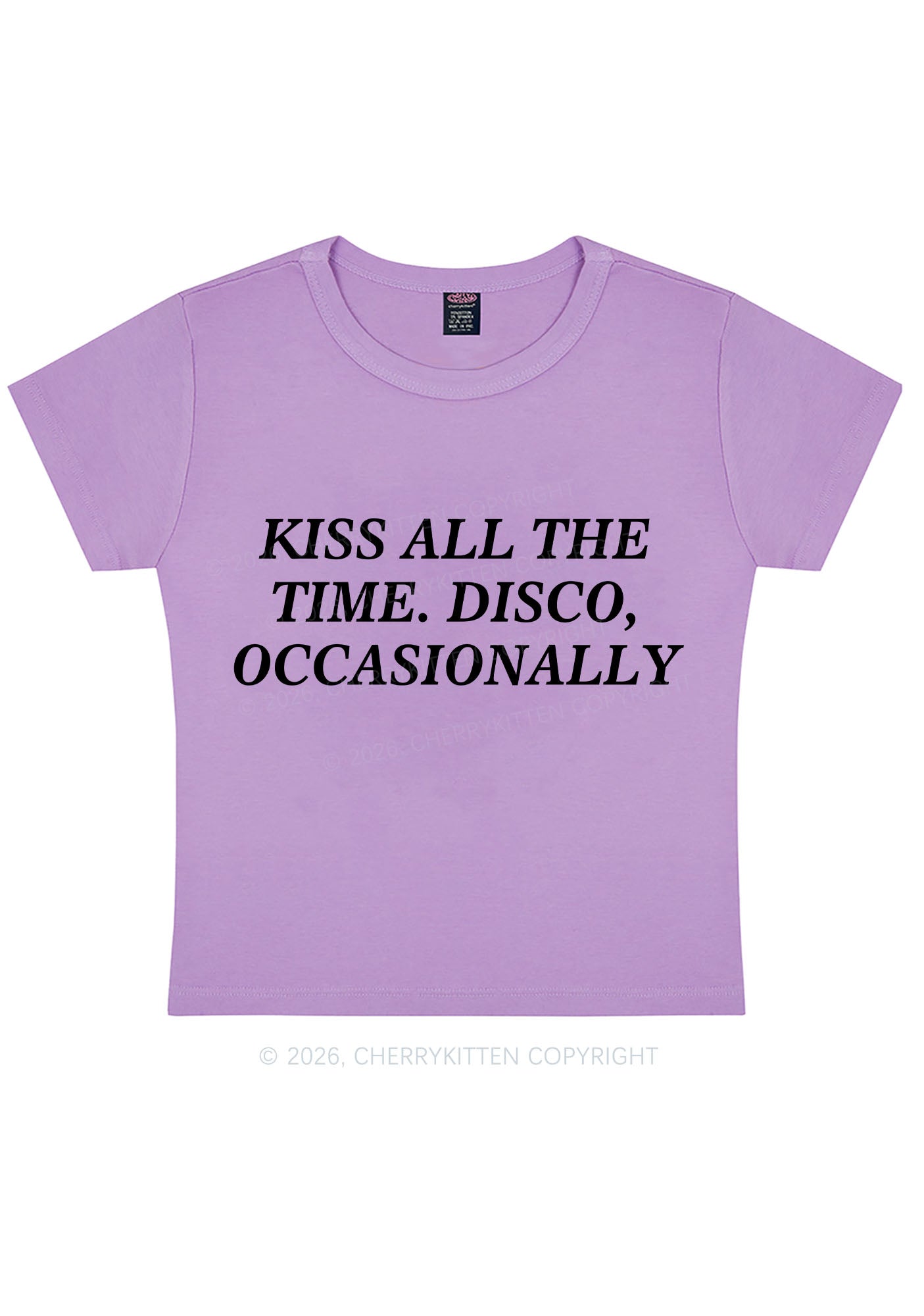 Kiss All The Time Y2K Baby Tee Cherrykitten