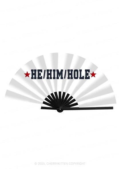 He Him Hole Pride Y2K Rave Hand Fan Cherrykitten