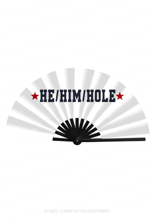 He Him Hole Pride Y2K Rave Hand Fan Cherrykitten