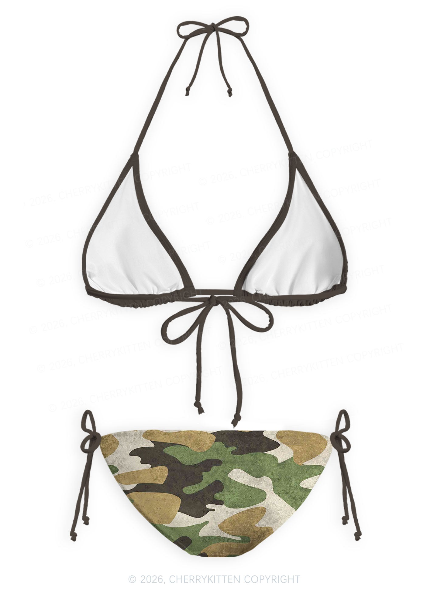 Camouflage Pattern Y2K Print Bikini Set Cherrykitten