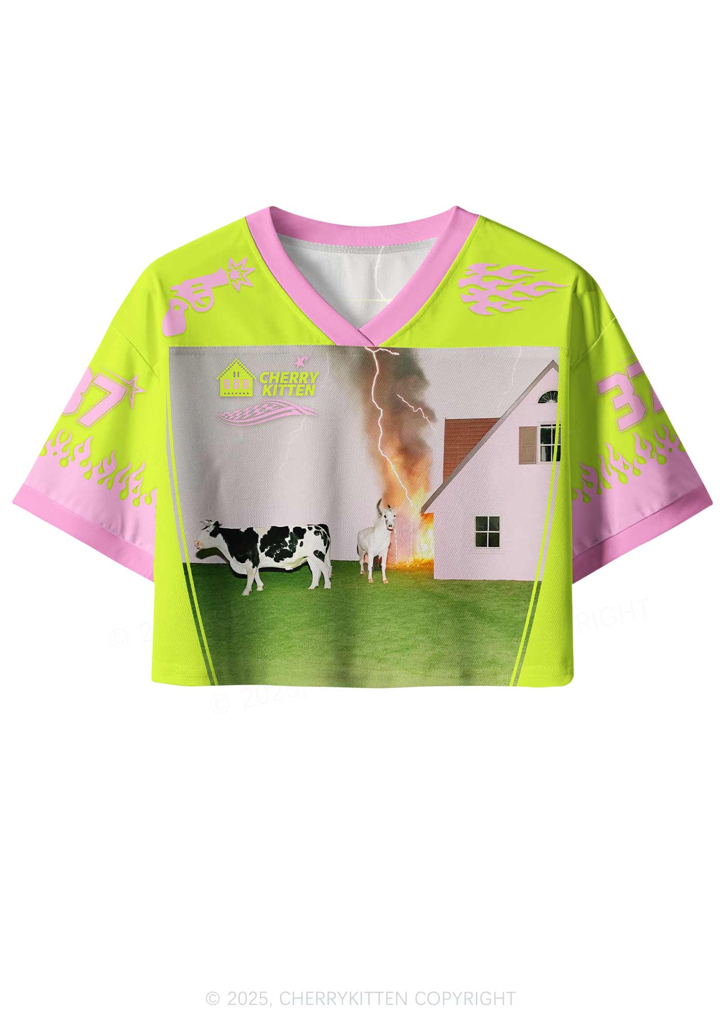 Custom Pony Cow Y2K Crop Sport Jersey Shirts Cherrykitten