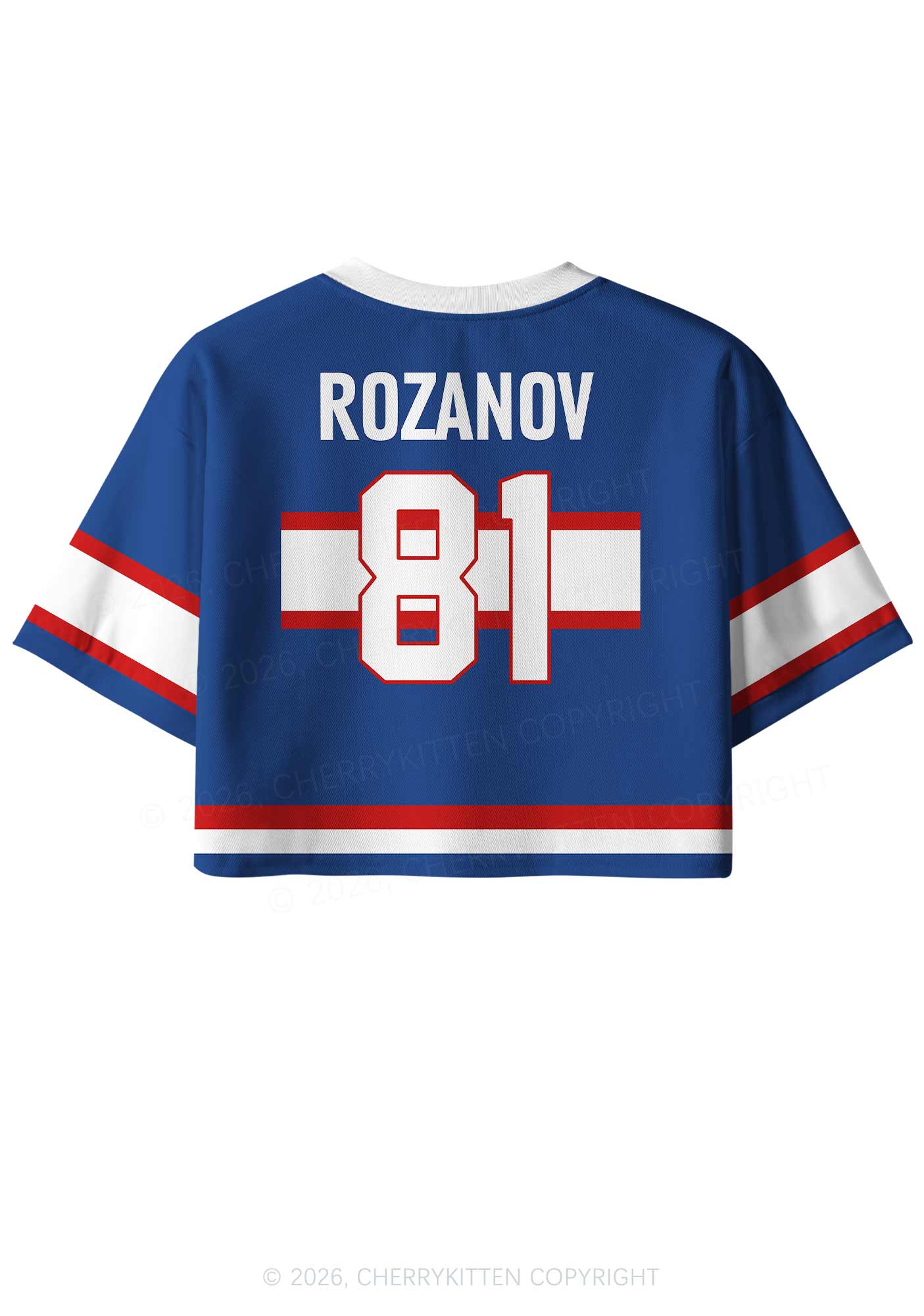 Blue I Want Two Boyfriends HR Y2K Crop Sport Jersey Shirts Cherrykitten