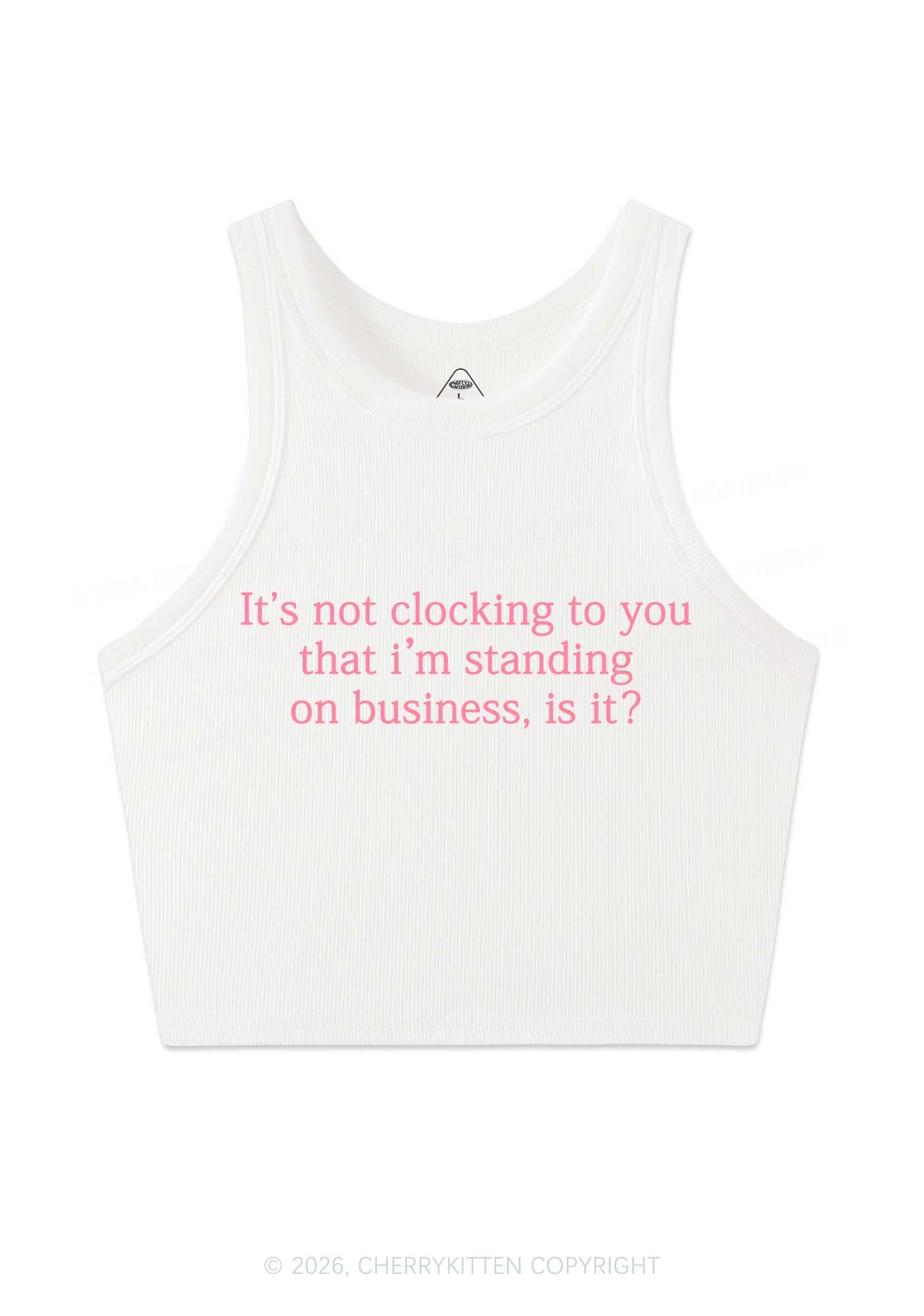 Standing On Business Y2K Crop Tank Top Cherrykitten