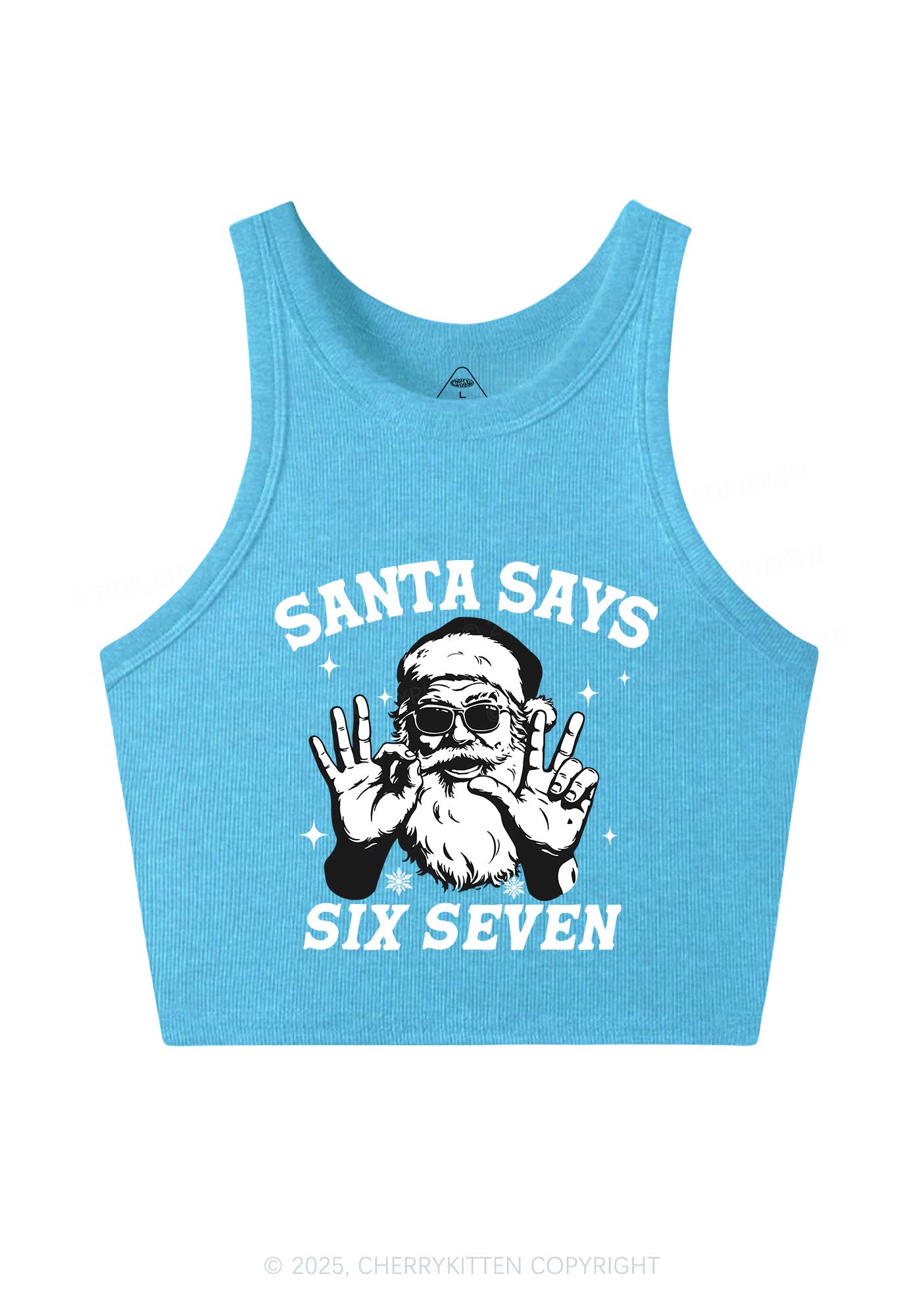 Christmas Santa Says Six Seven Y2K Crop Tank Top Cherrykitten