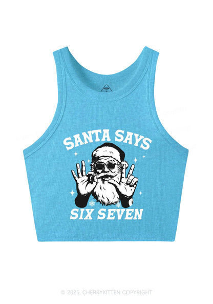 Christmas Santa Says Six Seven Y2K Crop Tank Top Cherrykitten